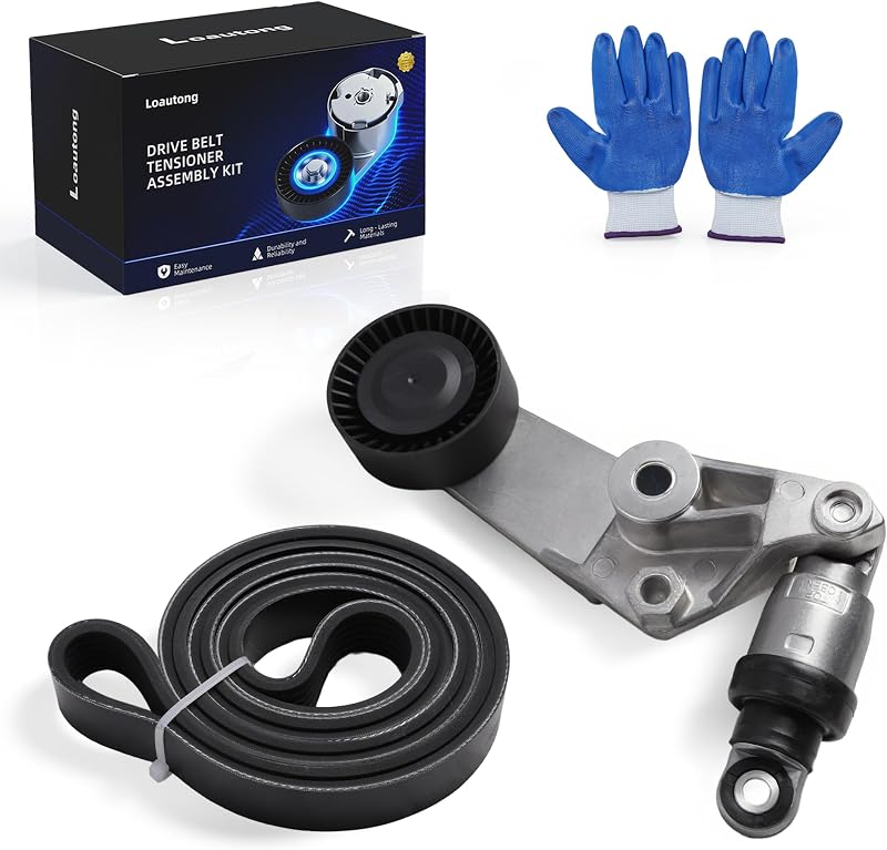 Kit tensionador da correia e correia serpentina Loautong para Chevrolet Prizm, Toyota Celica, Corolla e Matrix – 2 peças