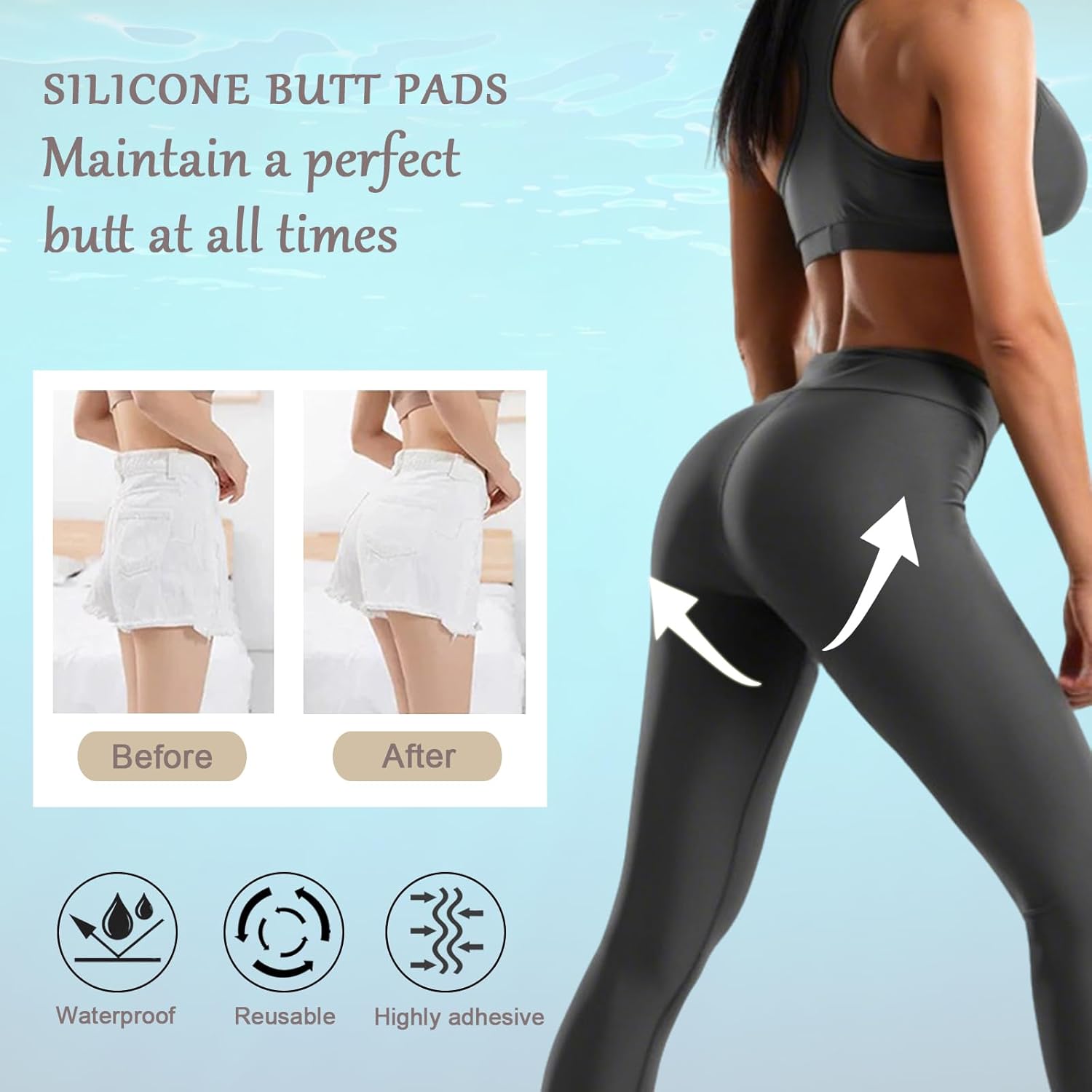Silicone Butt Lift Pads Reusable Adhesive Buttocks Non Shedding Buttock Silicone Hip Enhancer Pads for Women - Image 2