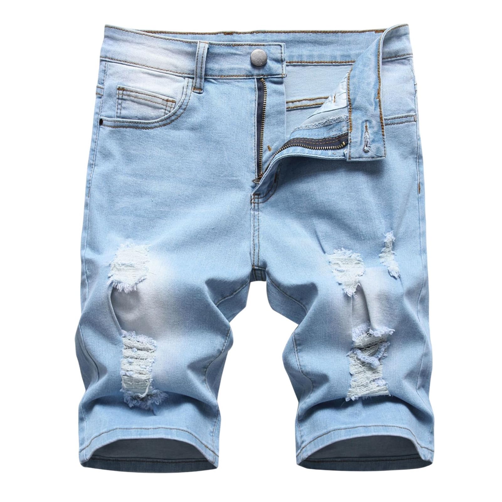 Short en jean stretch homme fin d'inconfort taille moyenne droite - 6