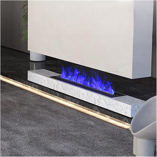 GLOOOB Chimenea eléctrica de 750 W1500 W de seis colores ajustable pantalla táctil LCD inteligente calentador de chimenea eléctrico empotrado con