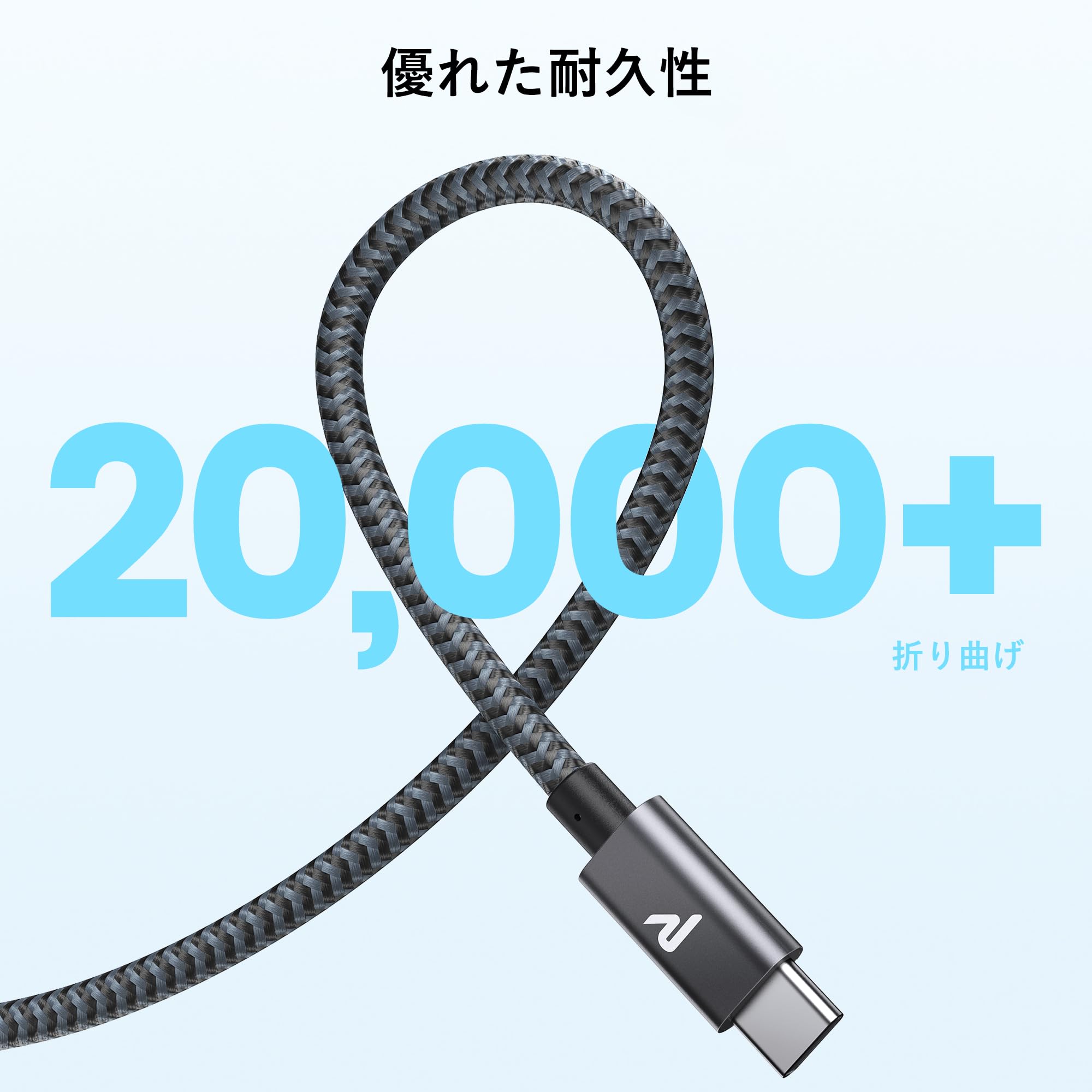 Amazon.co.jp: 【2本セット】RAMPOW USB C ケーブル【1m+1m/グレー PD 