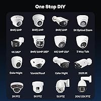 Vista 2 de ONWOTE NVR de 8 canales 4K 8MP (8 puertos PoE incorporados), grabadora de seguridad de audio de video, solo funciona con cámaras IP PoE ONWOTE