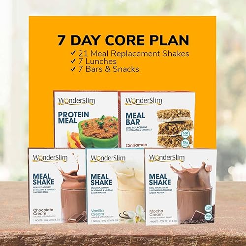 WonderSlim Kit de pérdida de peso de 1 semana con 35 comidas y aperitivos
