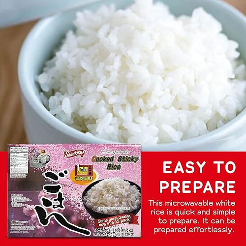 Miniatura 4 de Shirakiku Granos secos y arroz  Arroz blanco pegajoso japonés de grano corto  Arroz de sushi cocido listo para comer de calidad premium, apto para