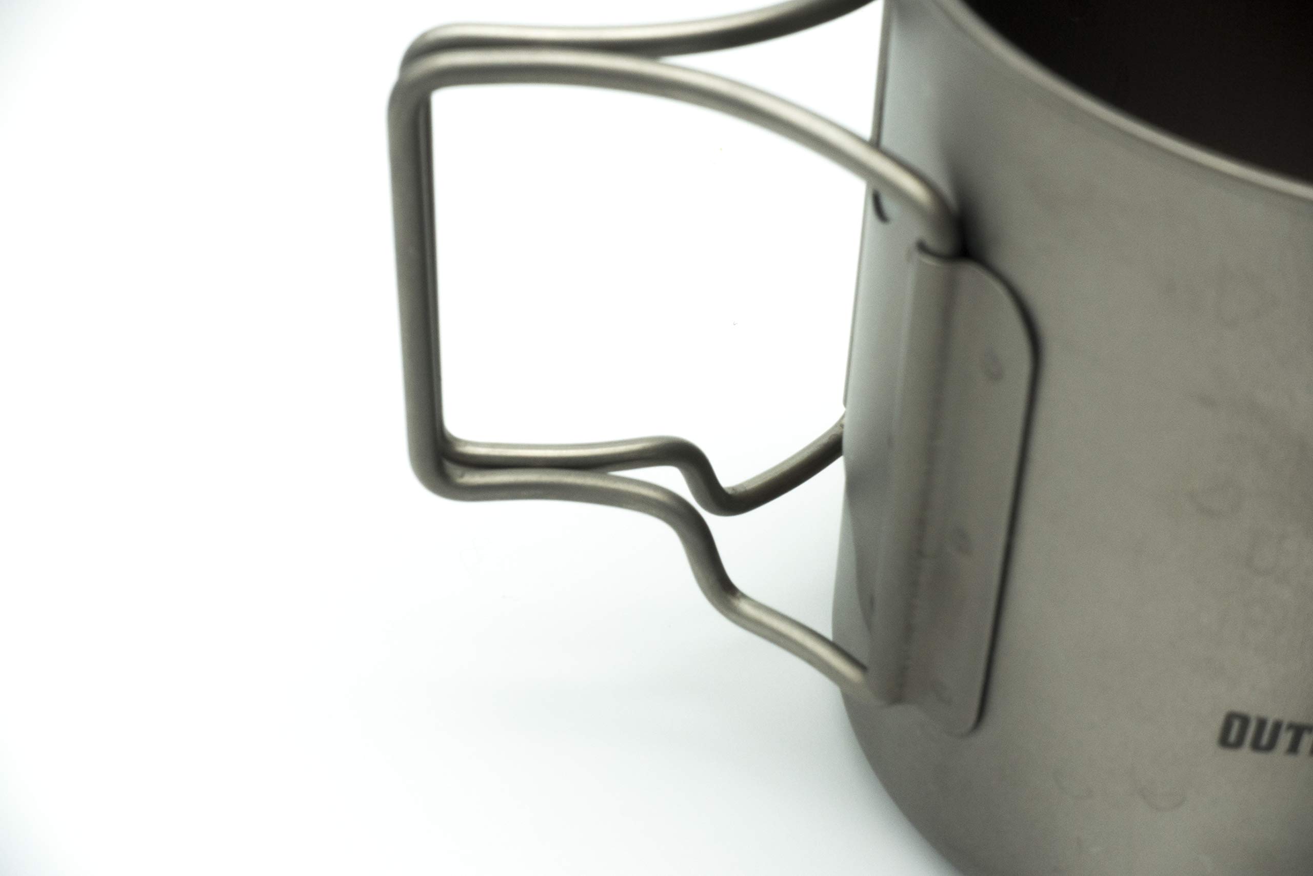 Taza de titanio de 420 ml, para exteriores, vajilla de camping, taza de titanio con tapa y cuchara, el peso ligero perfecto para la cocina de camping