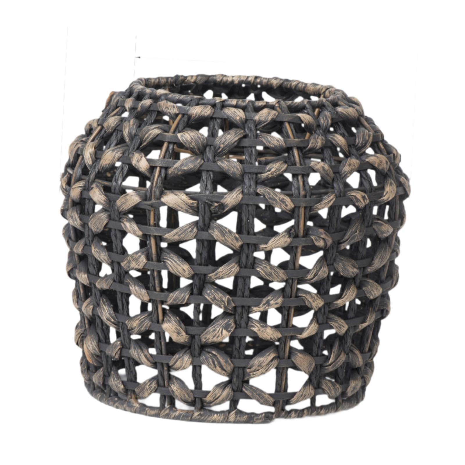 Ktuxzci Black Pendant Light Cover Woven Shade Offers Elegant Look Instantly Transforming Home Décor Suitable For Any Living Space Handcraft Woven Lamp Shade, 25X22cm