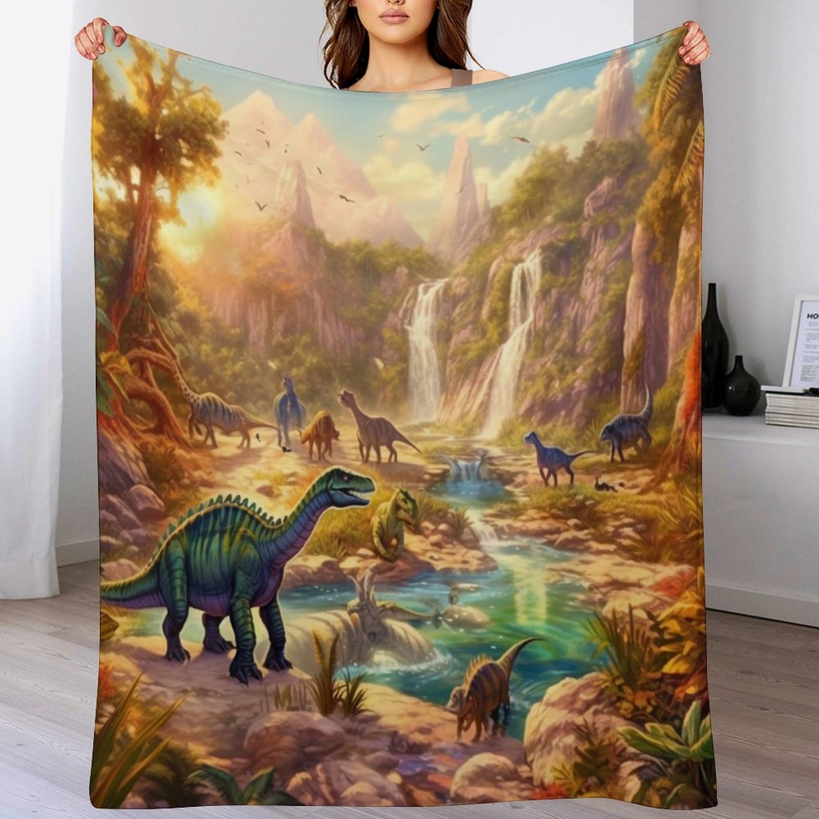 Couverture dinosaure douillette et jeté de canapé chaud