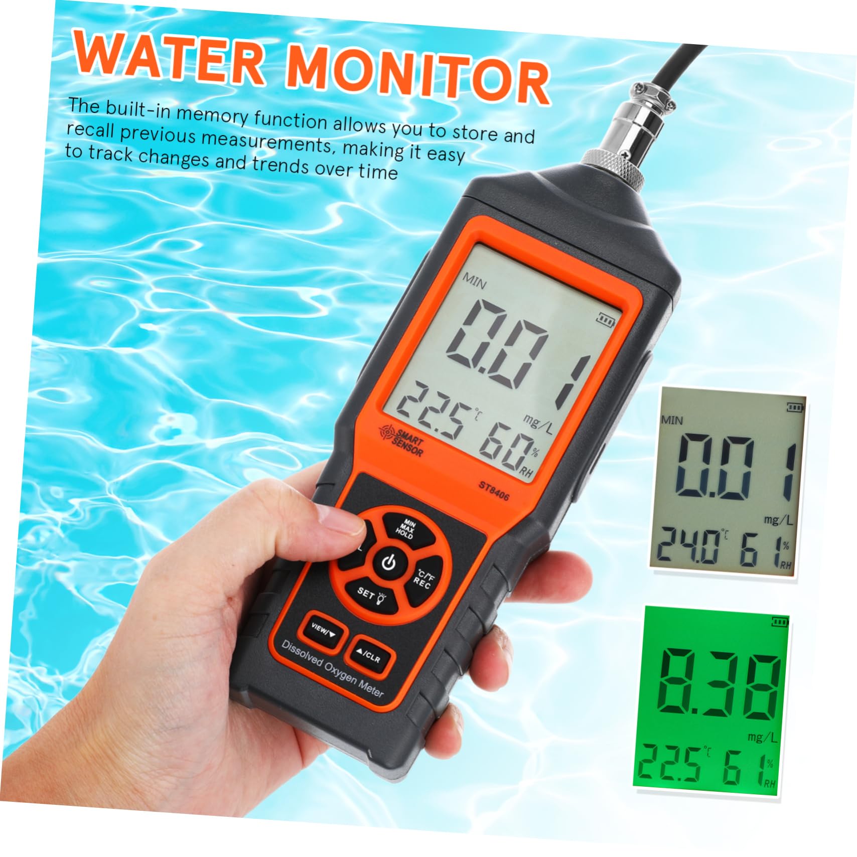 HEMOTON 1 Juego Medidor Digital de Disuelto Portátil para Acuicultura Kit de Pruebas de Agua con Pantalla LCD y para y Análisis de de Agua