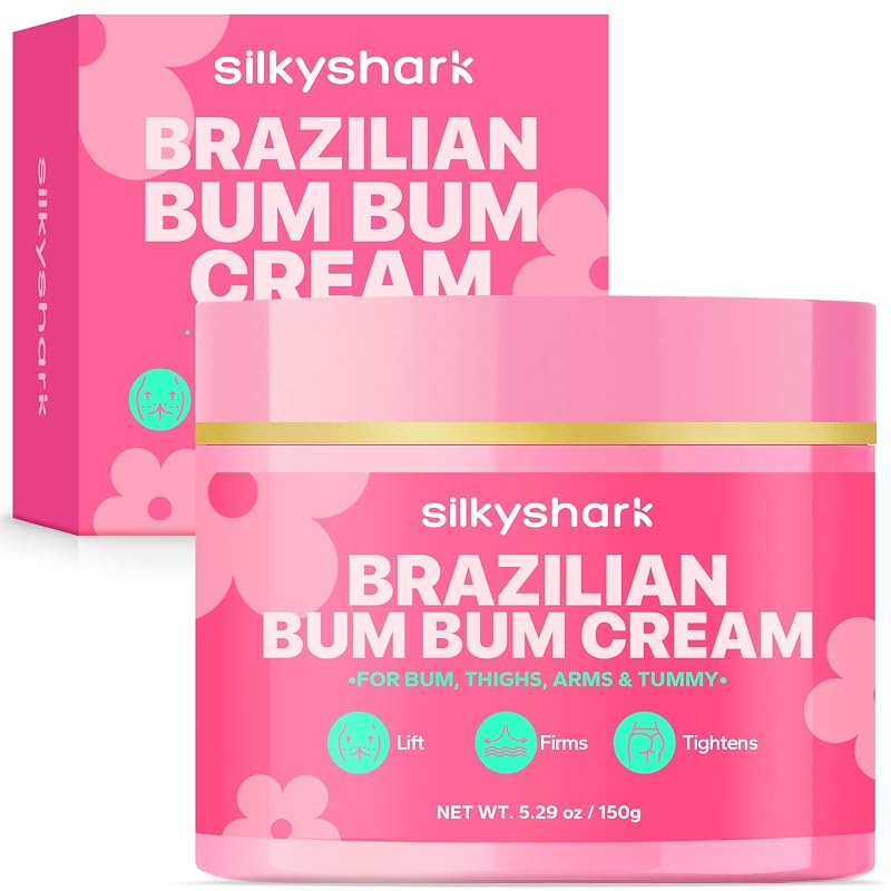 SilkyShark Bum Bum Cream Creme Corporal com Colágeno, Cafeína e Extratos Botânicos, 150 mL