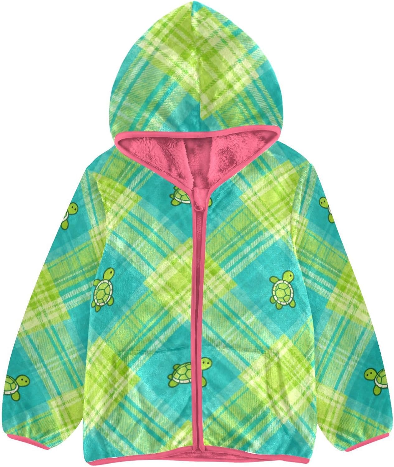 Turtle Plaid Jackets for Toddler Children Coat Cute Baby Girls Clothes 3T