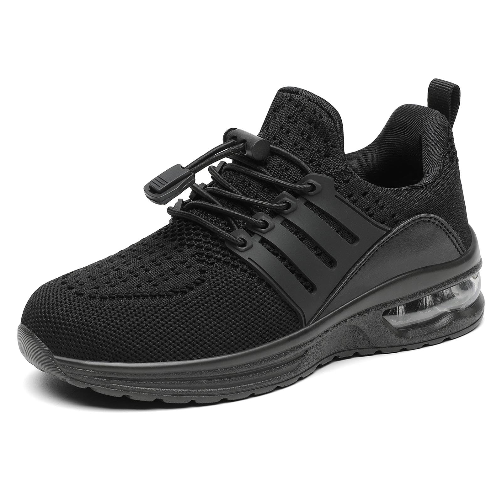 IGBAY Kids Running Shoes for Boys Sneakers Girls Tennis Athletic Shoes Comfortable Sport Breathable Black Size 4.5 Big Kid