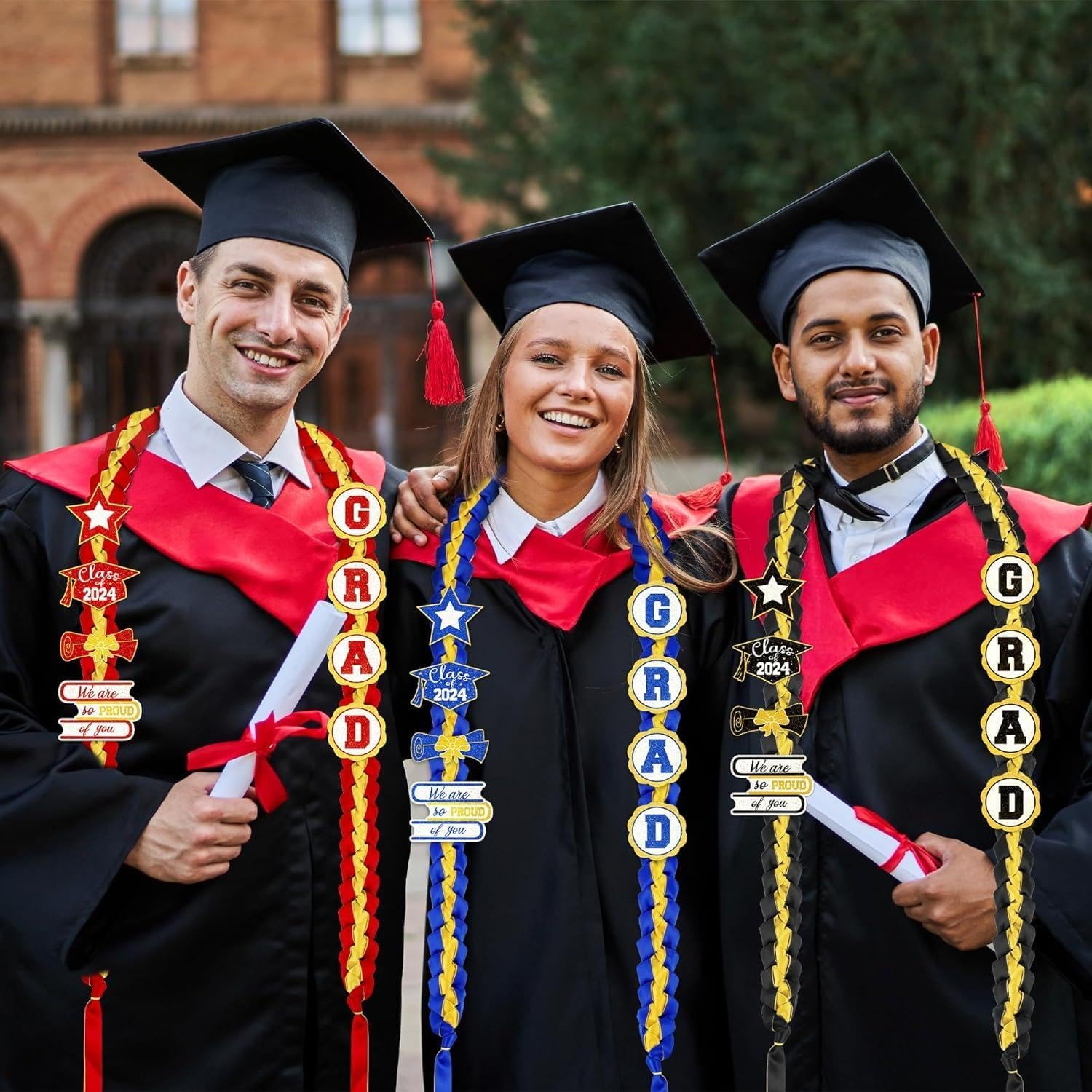 AUECOOME Collier Tressé Pour Remise De Diplôme Leis 2024 Avec