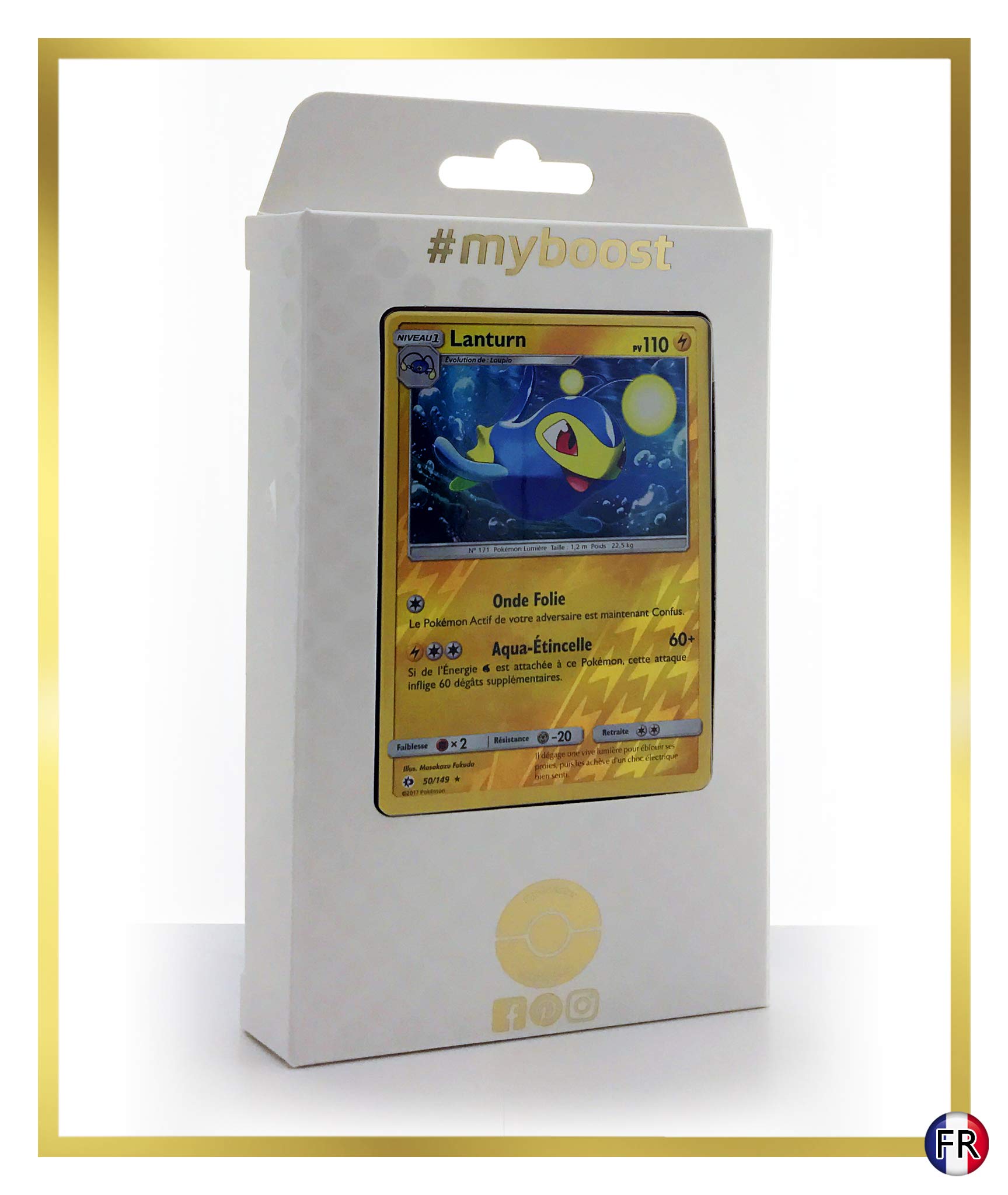 Lanturn 50/149 Holo Reverse - #myboost X Soleil & Lune 1 - Box of 10 Pokemon French cards