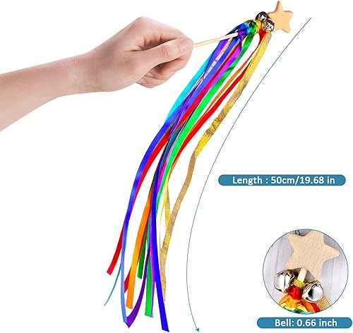 Miniatura 2 de Cometa de cinta de mano de color arcoíris, campanas de cinta, varita de viento, cinta bailarina, serpentina para niños, regalos de baby shower,