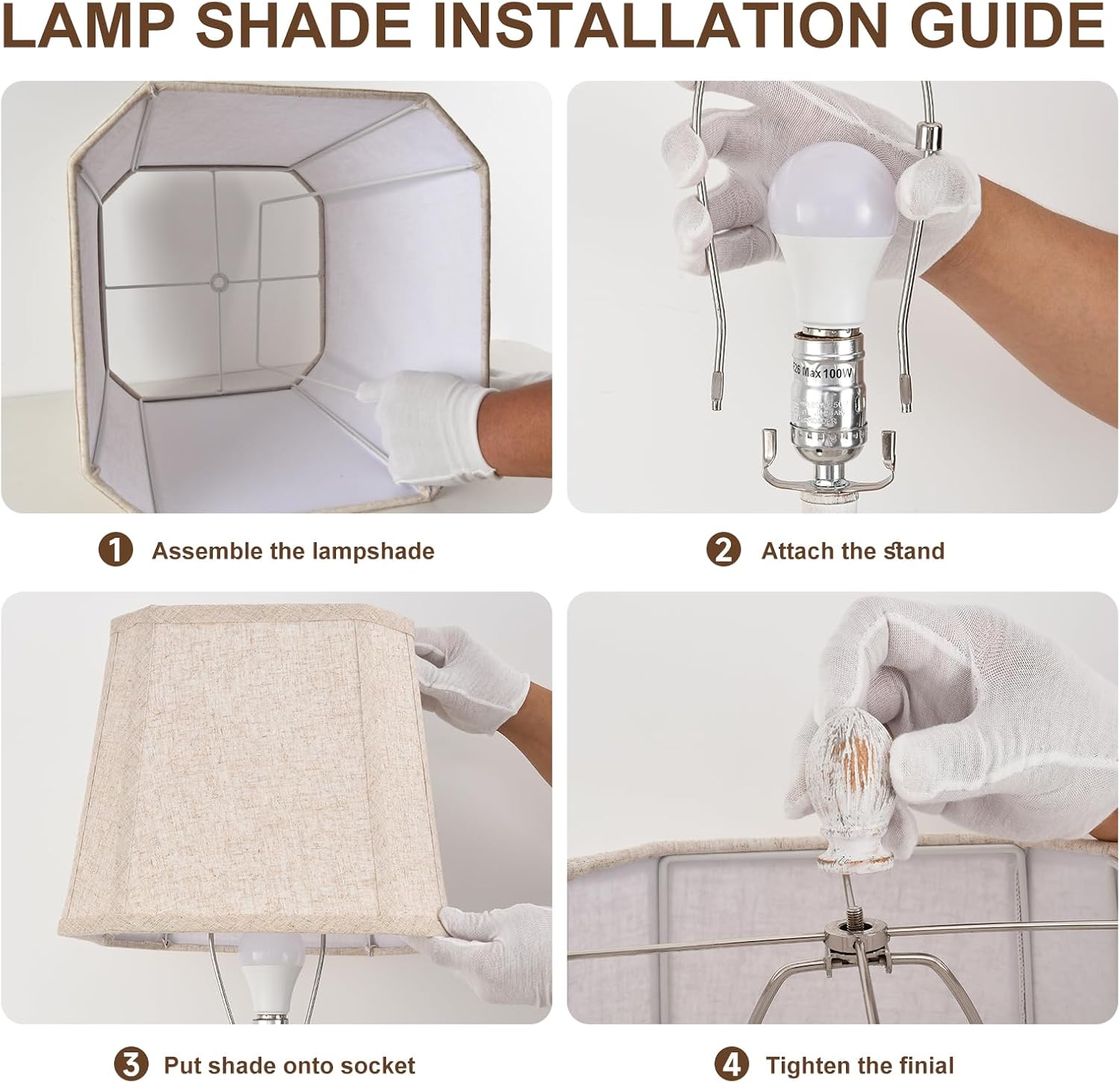 Living Room Lamps Set Bedside Lamp Farmhouse Rustic Lamp Bedroom for Nightstand Lights Set of 2 with USB A+C Ports Palace Lampshade (White Wash,28-in High)