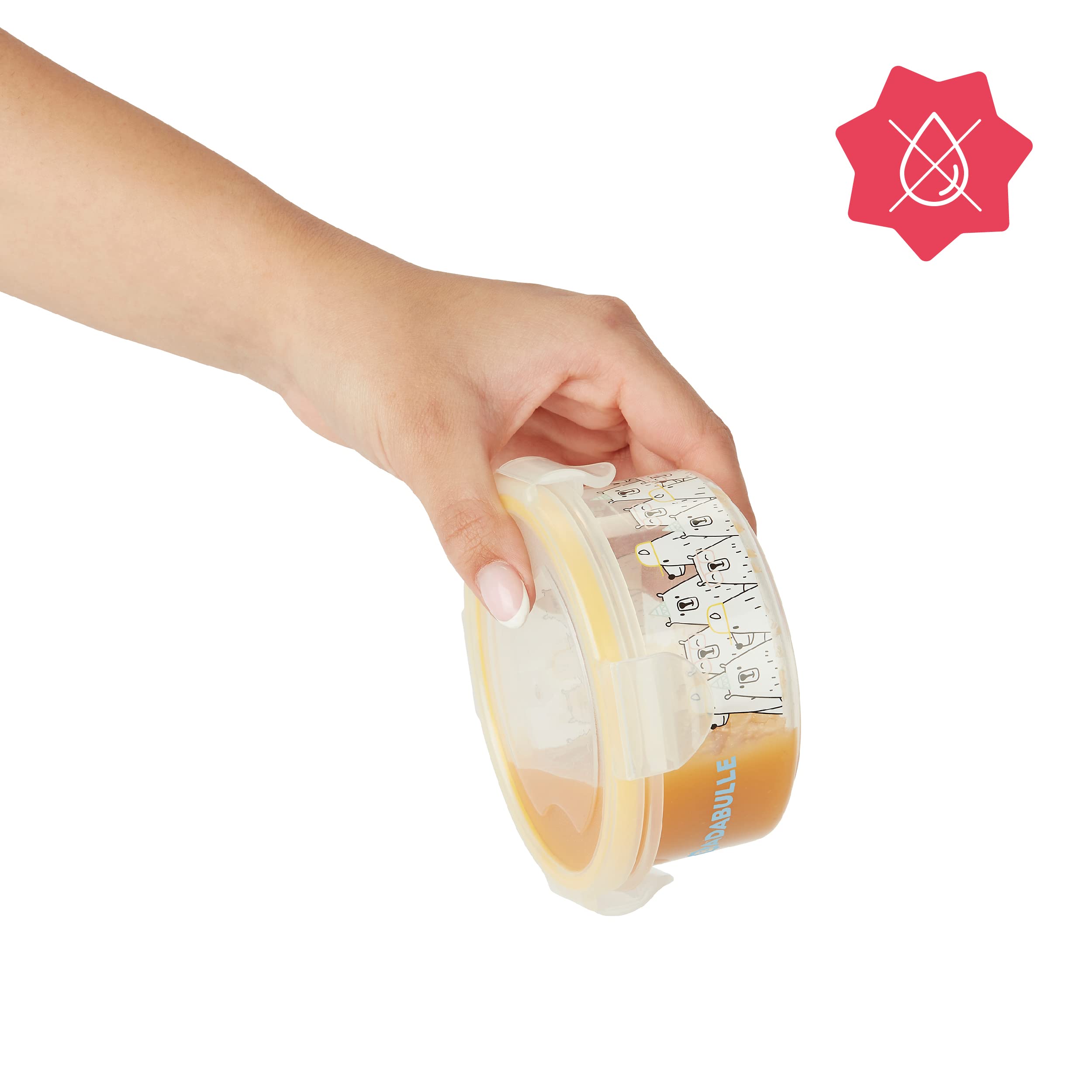 Badabulle MaxiBox 3 x 300 ml - hermetically Closing Storage Container for Baby Porridge, transparent, 3x300ml Bär - Image 3