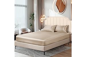 Ersmak Satin Fitted Sheet Only, Luxury Silky Queen Fitted Sheet