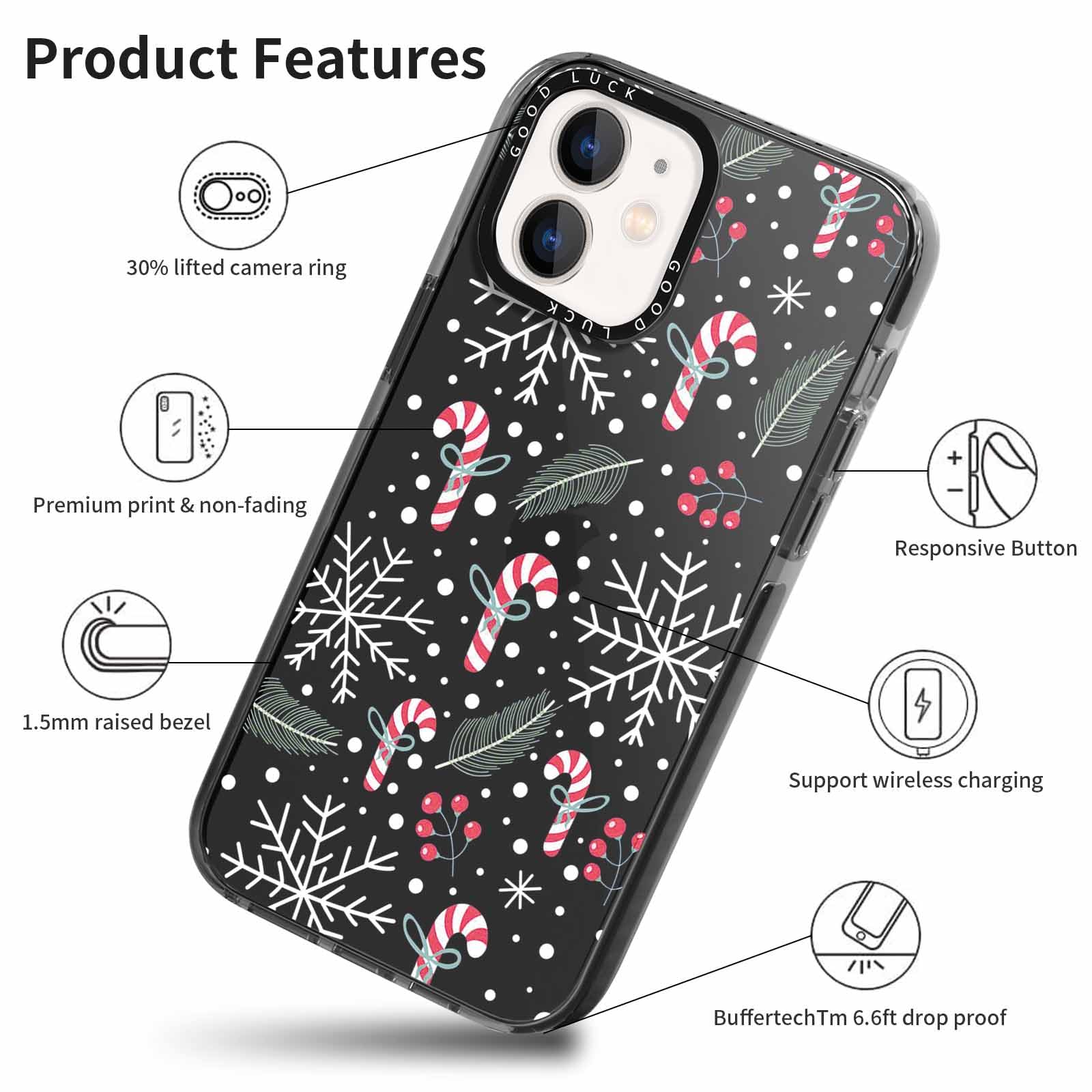 Xylota Natale Cover per iPhone 12 Pro 6,1, 3D Cute Natalizie Bambola
