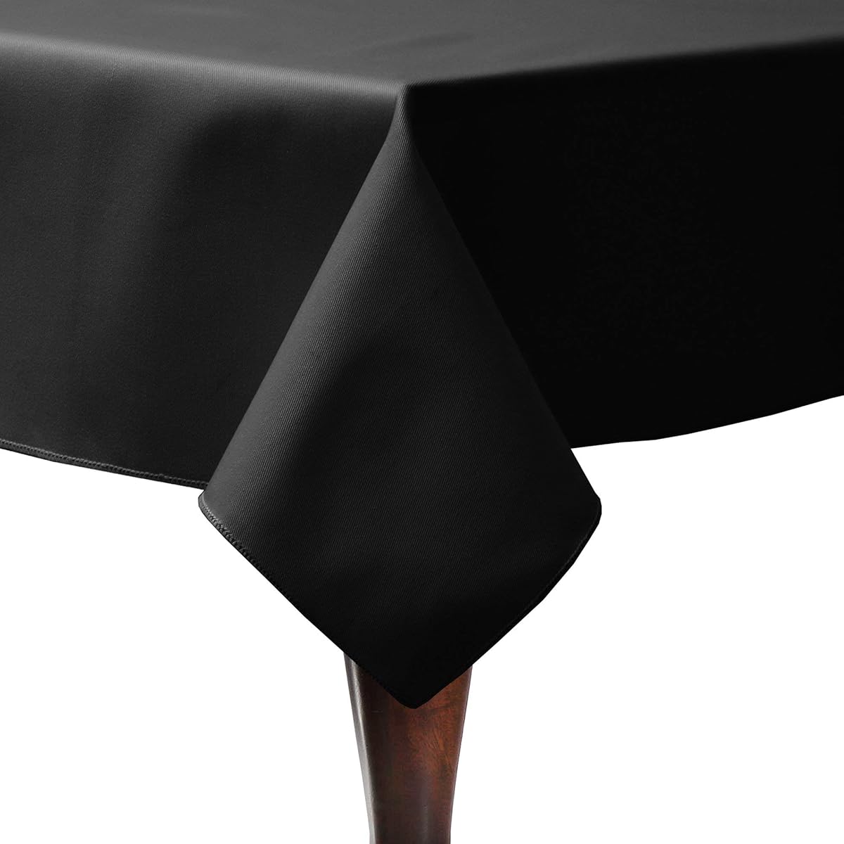 Ultimate Textile Poly-cotton Twill 72 x 108-Inch Rectangular Tablecloth Black
