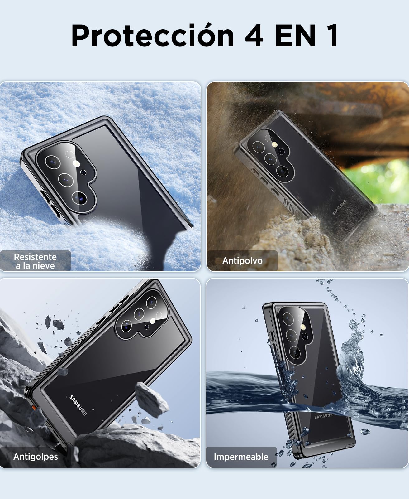 Beeasy Funda para Samsung Galaxy S25 Ultra Impermeable IP68, 360° Militar Antigolpes Resistente Carcasa con Protección, Dura Antichoque Sumergible Estanca Case para Samsung S25 Ultra(6,9")