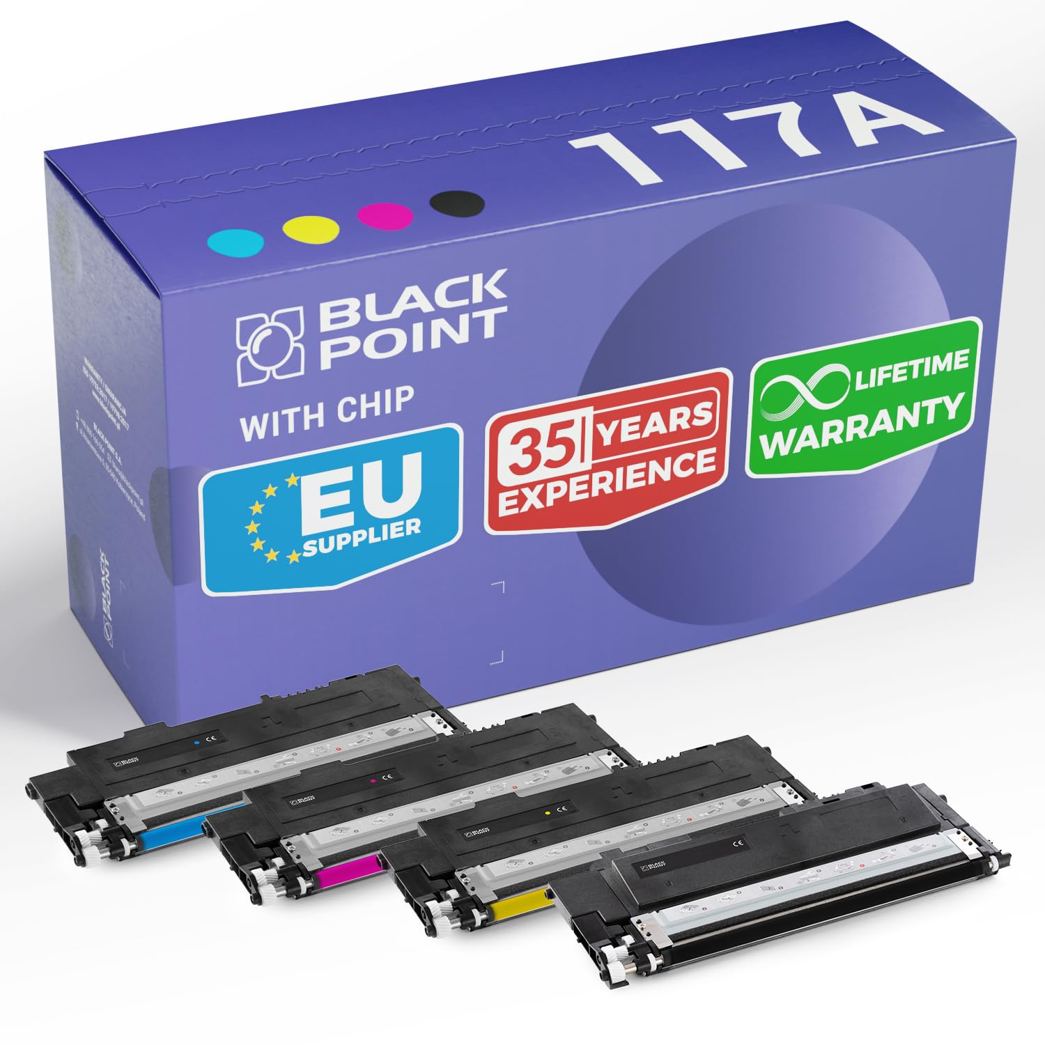 Set di 4 Cartucce Toner per HP 117A W2070A W2071A W2072A W2073A 43% aumento della produttività per HP Color Laser MFP 179fwg 179fnw 178nwg 178nw Color Laser 150a 150nw - Certificato TÜV