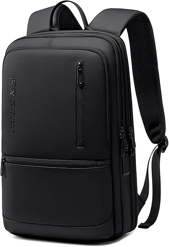 Miniatura 8 de Mochila para laptop de 15.6 pulgadas para hombres, bolsa de viaje de trabajo de negocios negra, Negro, Mochila de negocios
