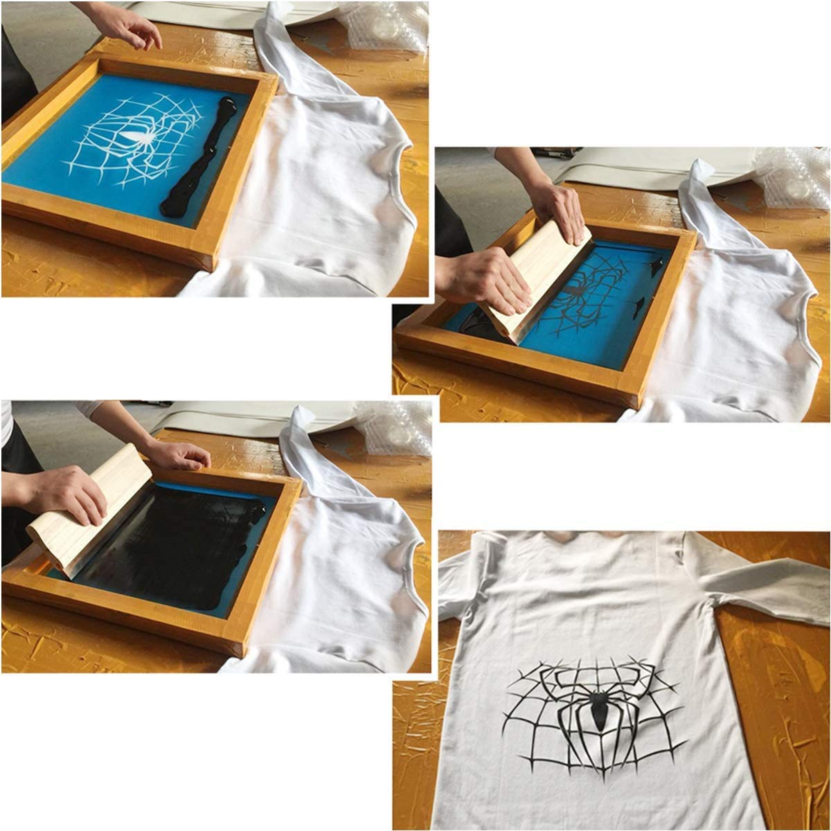 2 Pezzi Raschietto Inchiostro Lama per Serigrafia Kit Serigrafia Fai da Te Raschietto per Inchiostro Tergipavimento per Serigrafia Raschietto in Legno per Stampa Serigrafica, 7,87 Pollici