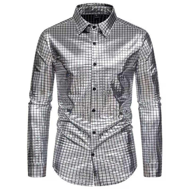 Chemise de performance pour fête de scène WOLONG métallique