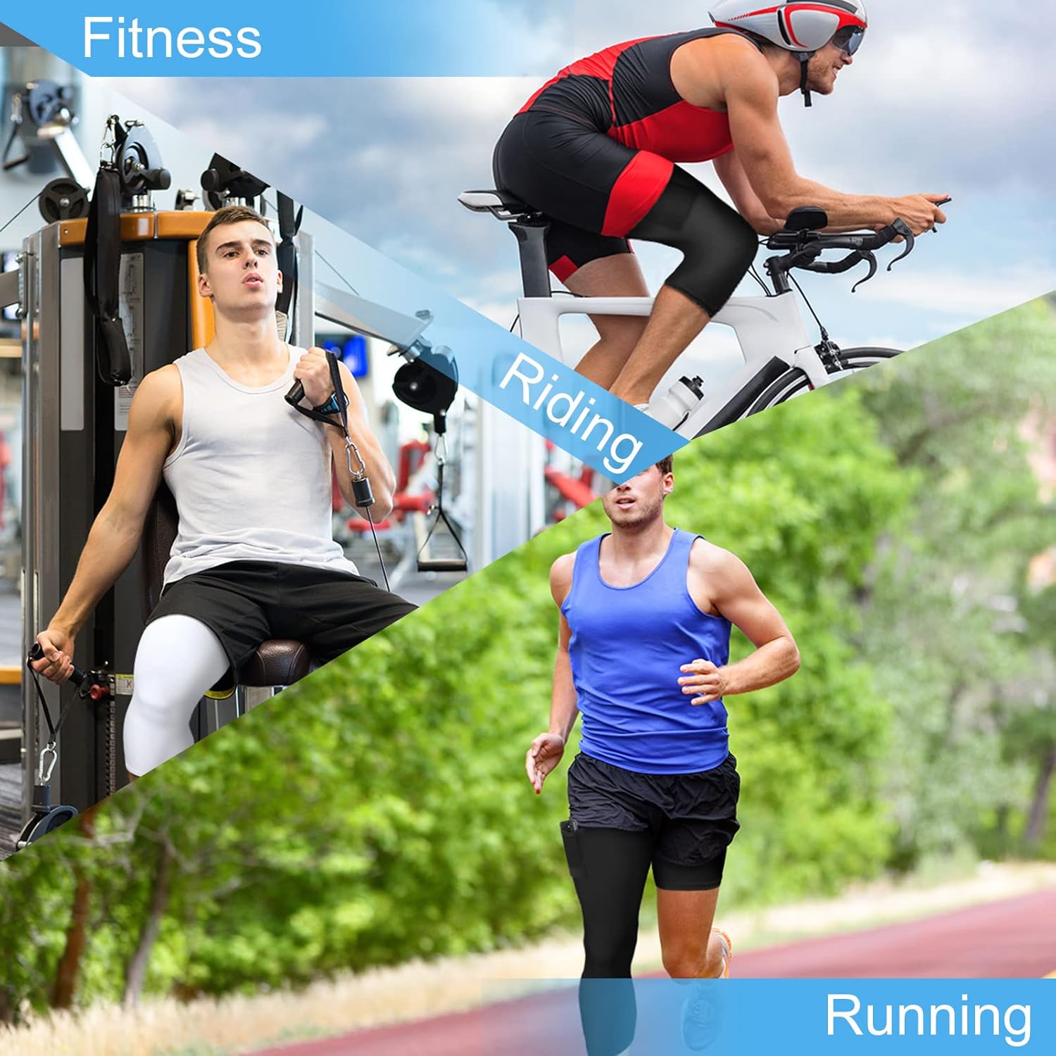 Hercicy 2 Packs 3/4 One Leg Compression Tights for Men Women Basketball Leg Sleeve Leggings Pants Athletic Base Layer - Image 6