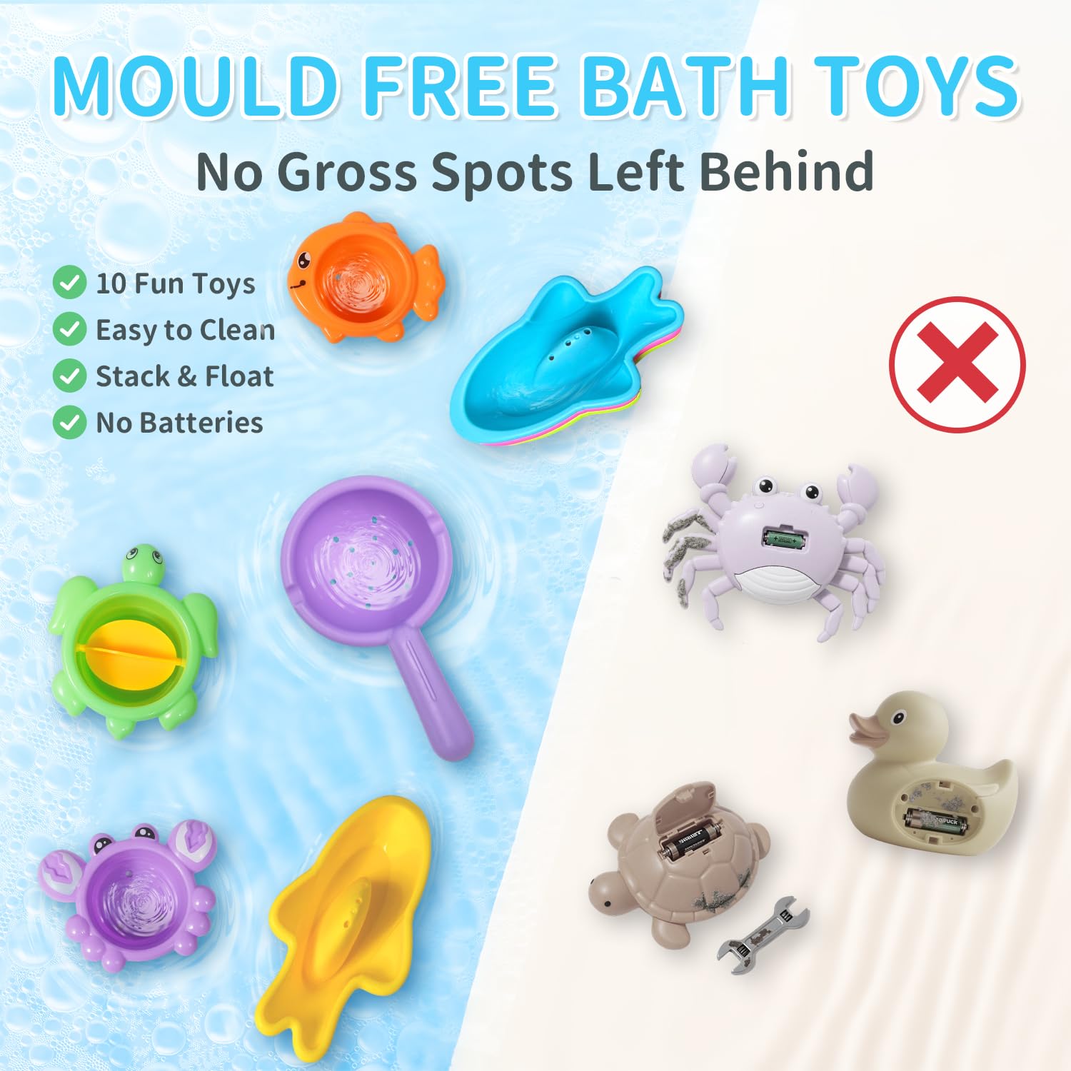 OSLINE Bath Toys For Toddlers, Babies Bath Toys Water Bathtub Toys Girls Boys Gifts,Baby Sensory - View #9