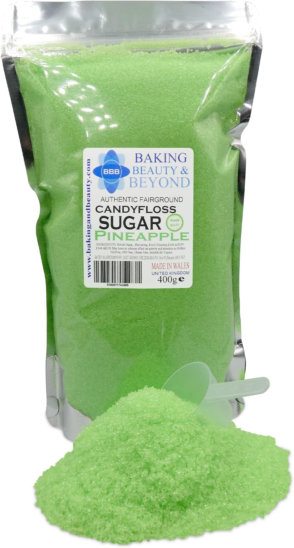 โ Baking Beauty and Beyond Premium Candy Floss Sugar 400g - Pineapple Flavour