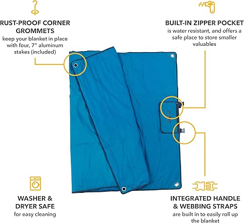 Miniatura 5 de RTIC Anywhere - Manta impermeable portátil, alfombrilla acolchada para exteriores para picnic, playa, campamento, césped, parque, tiempo de juego,