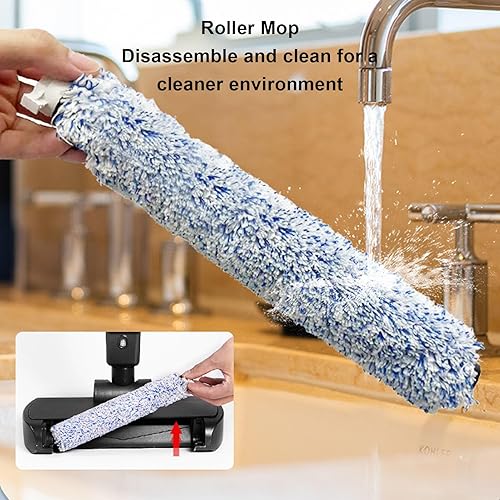 Miniatura 7 de Sorandy Cordless Vacuum Mop, Automatic Electric Wet Dry Vacuum Floor Cleaner with Self Feature and 500ml Dust Container, Intelligent Dust Detection
