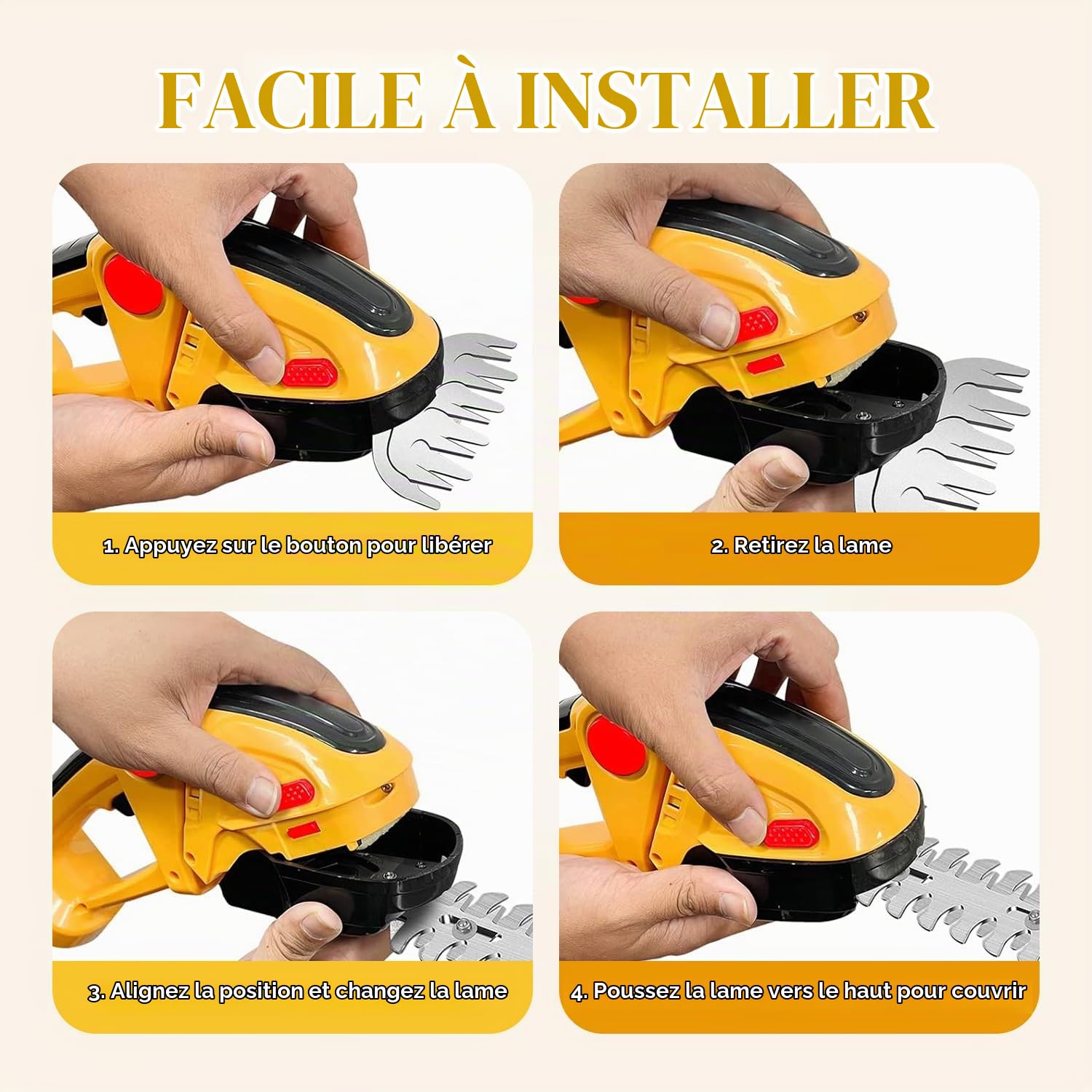 Taille-haie sans Fil, 24V 2 en 1 Cisaille à Main avec Batterie Rechargeable Lithium-ION et Chargeur, Coupe-Herbe électrique pour Jardin et Pelouse