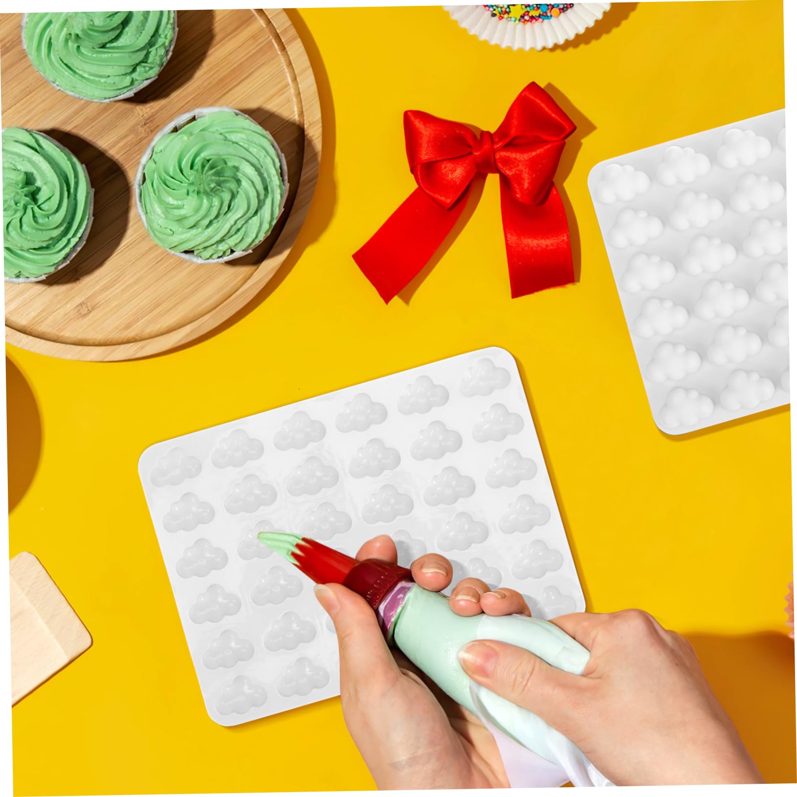 MAGICLULU 5piezas Molde De Reutilizable Para Chocolate y Dulces Molde De Nubes De Cavidades Para Hacer Juguetes De Gelatina y Snacks Congelados