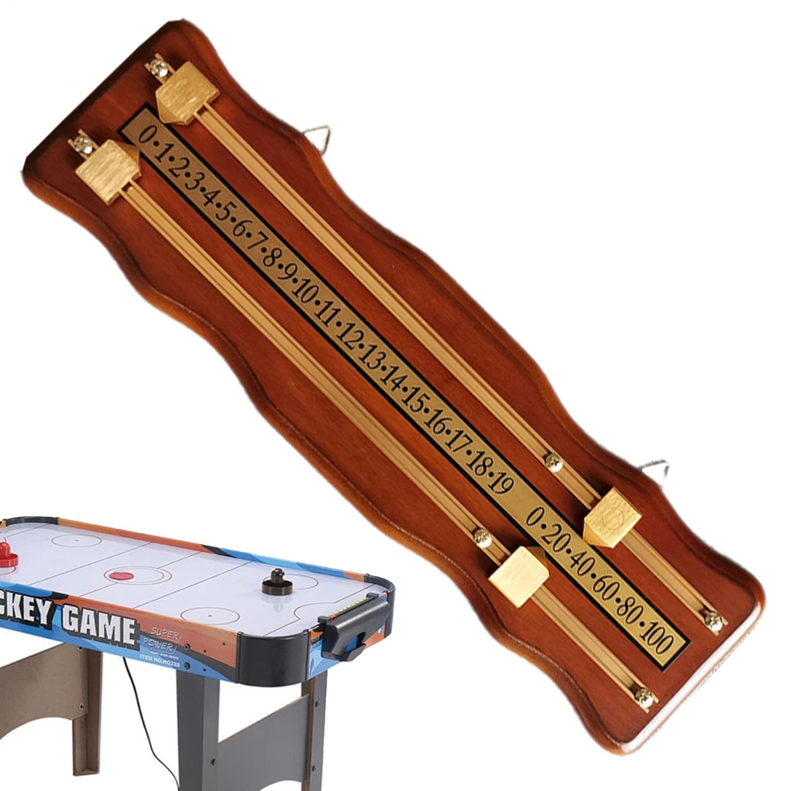 Generisch Shuffleboard, segnapunti da biliardo per giochi, tavola in metallo e ad alta densità con display di facile lettura, funzione trasparente riutilizzabile, uso per due giocatori, per calcio e