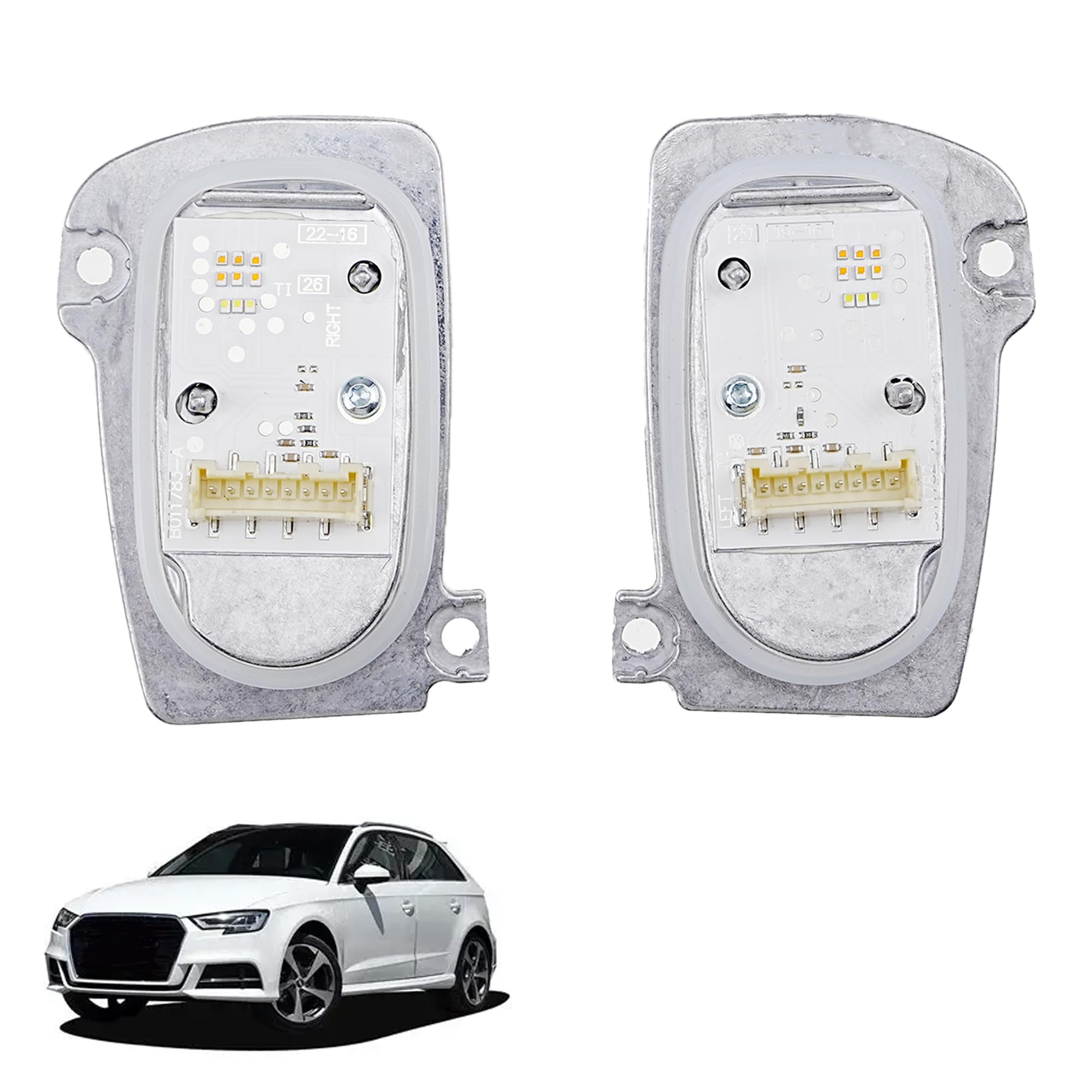 LED faro DRL Control Ballast compatibile per A3 Cabriolet berlina/Sportback 8V 2017-2020 2 pezzi destro 8V0998474A + sinistra 8V0998473A DRL luce di marcia diurna modulo unità di controllo del segnale