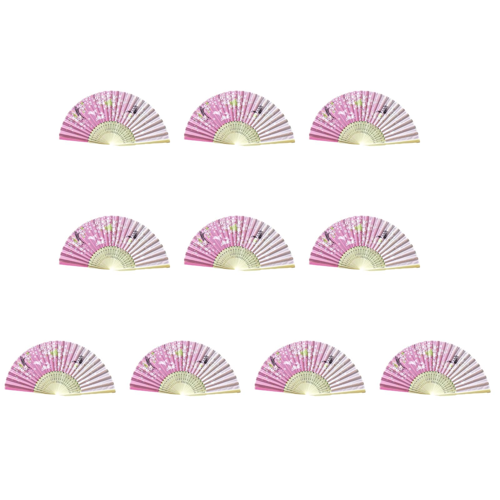 Tsophreniq Of 10 Bamboo Folding Fans Traditional Chinese Handheld Fan with Elegant Carvings for Cooling and Decoration Bamboo Fan