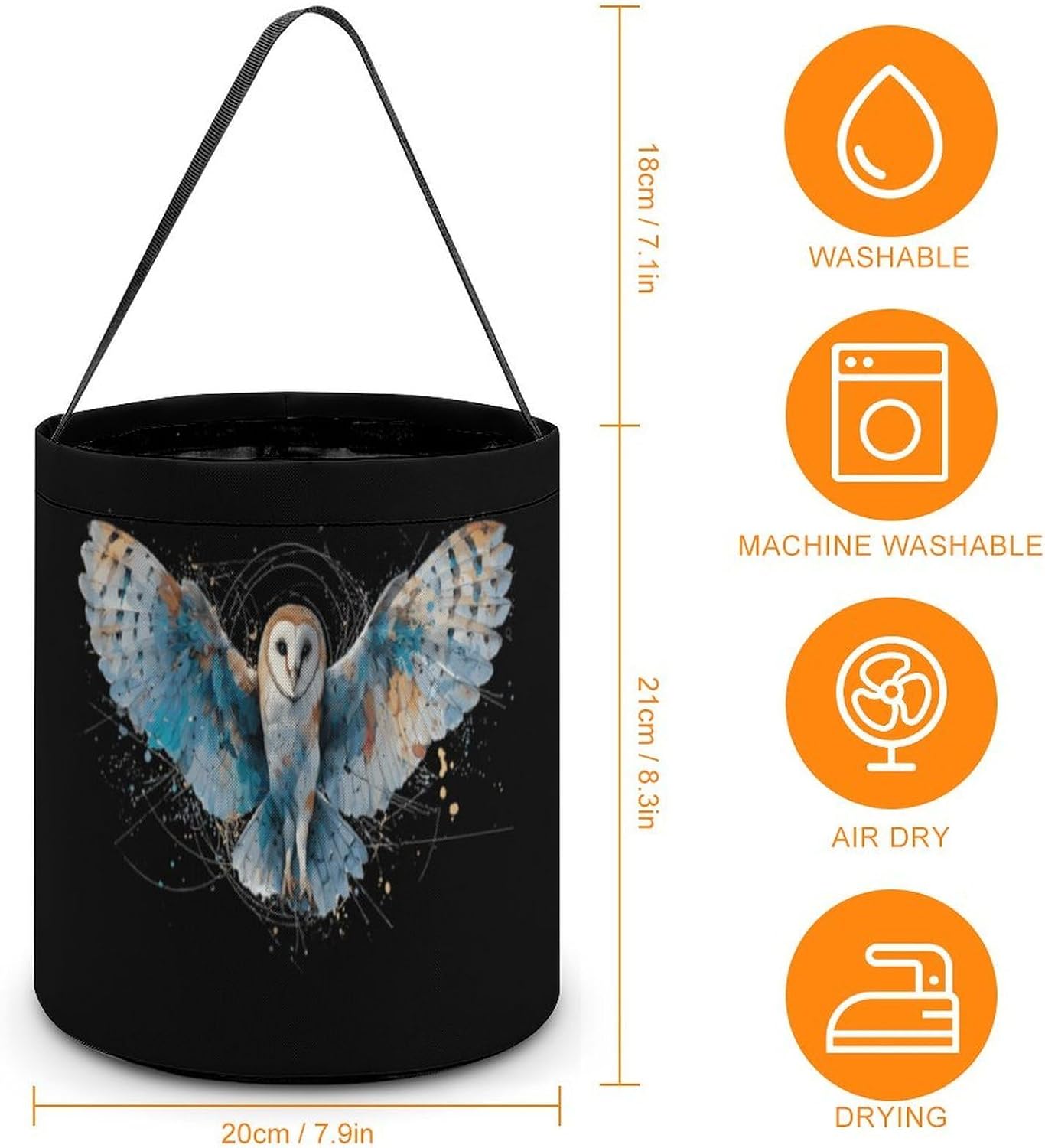 Barn Owl Halloween Basket Candy Tote Bag Easter Bucket image 4