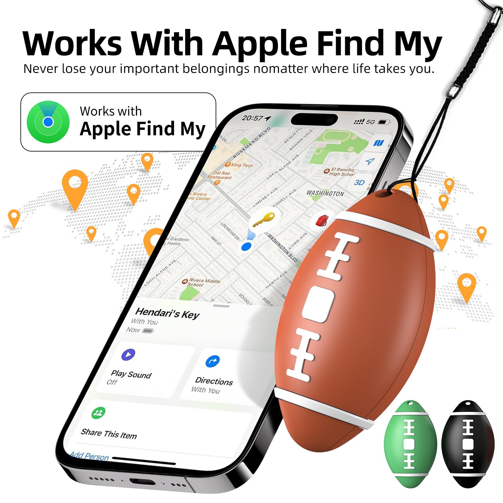 SHULIANCABLE Air Tracker Tag, Bluetooth Localizzatore Funziona con Apple Dov'è App (Solo iOS), Localizzatore Chiavi, Trova Oggetti per Chiavi, Bagagli, Valigie e Altro, Impermeabile IP67 (3 Pezzi)