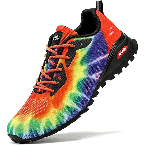 ikunka Men's Fashion Sneakers Lightweight Breathable Walking Shoes Tennis Cross Training Shoe Non Slip Trail Running Shoes