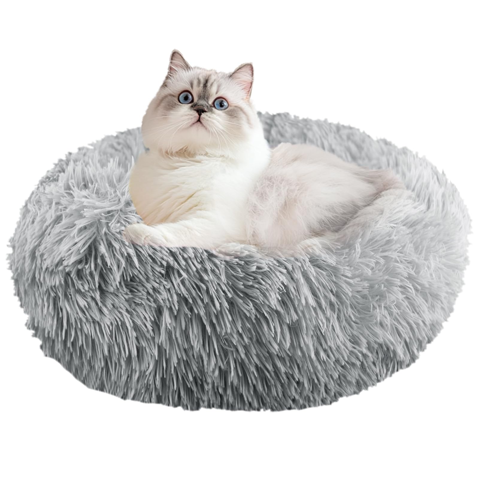 NAKIHOUSE Dog Bed Cat Bed, Round Plush Pet Bed, Soft