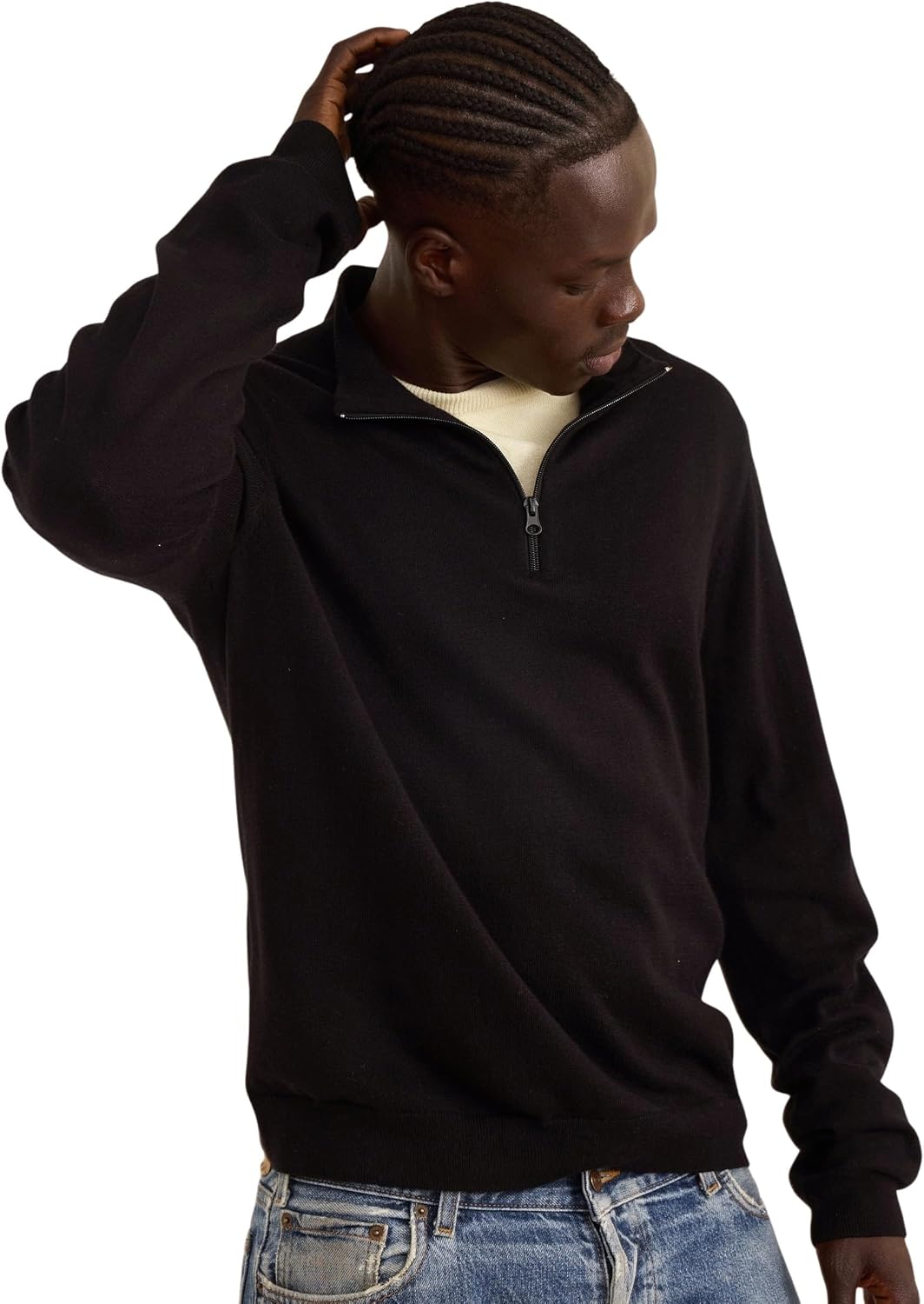 Organic Basics Men's Soft Knit Half Zip Sweater