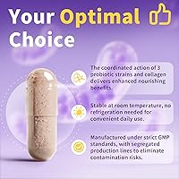 Vista 6 de Probióticos para mujer para equilibrio de pH vaginal* con Lactobacillus y prebióticos y colágeno y cápsulas de graviola de guanábana con algas