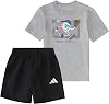 adidas Set de Camiseta Gráfica de Algodón y Shorts Tejidos para Niños (Infante) 1