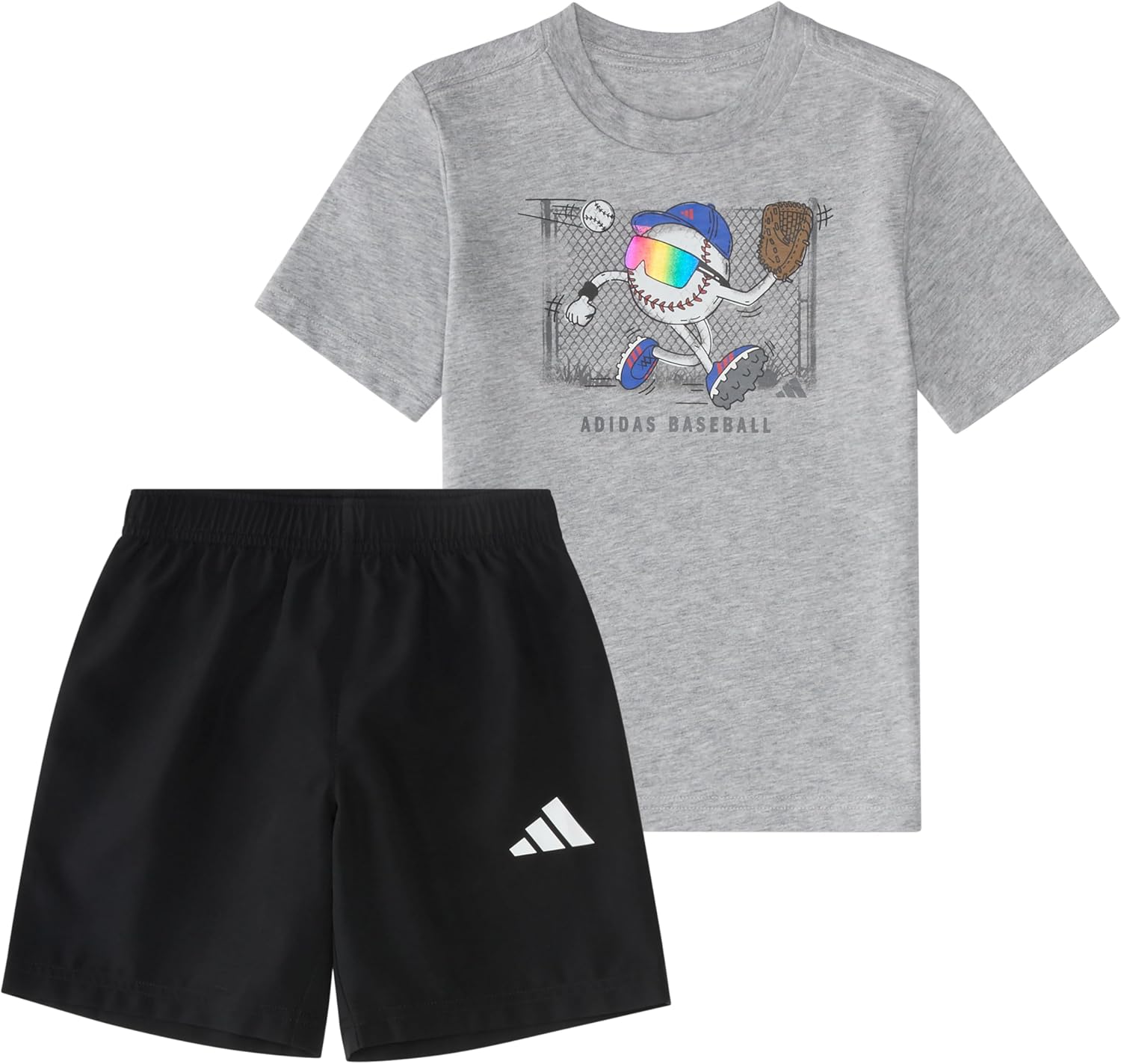 adidas Baby Boys' Two-piece Short Sleeve Printed Graphic T-shirt and Shorts Clothing Set