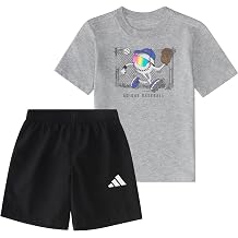 adidas Kids Heather Graphic Tee and Woven Shorts Set Infant