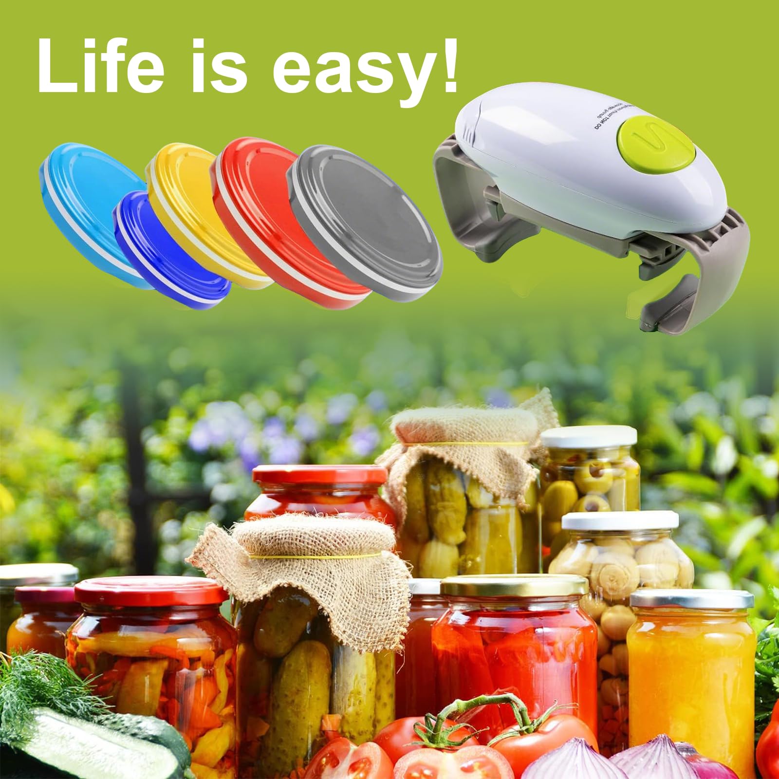 Ouvre-bocal Électrique – Ouvre-Boîtes Automatique Sans Effort, Idéal à la Maison, Accessoire Cuisine pour Tous, Alimenté par Piles (Blanc)