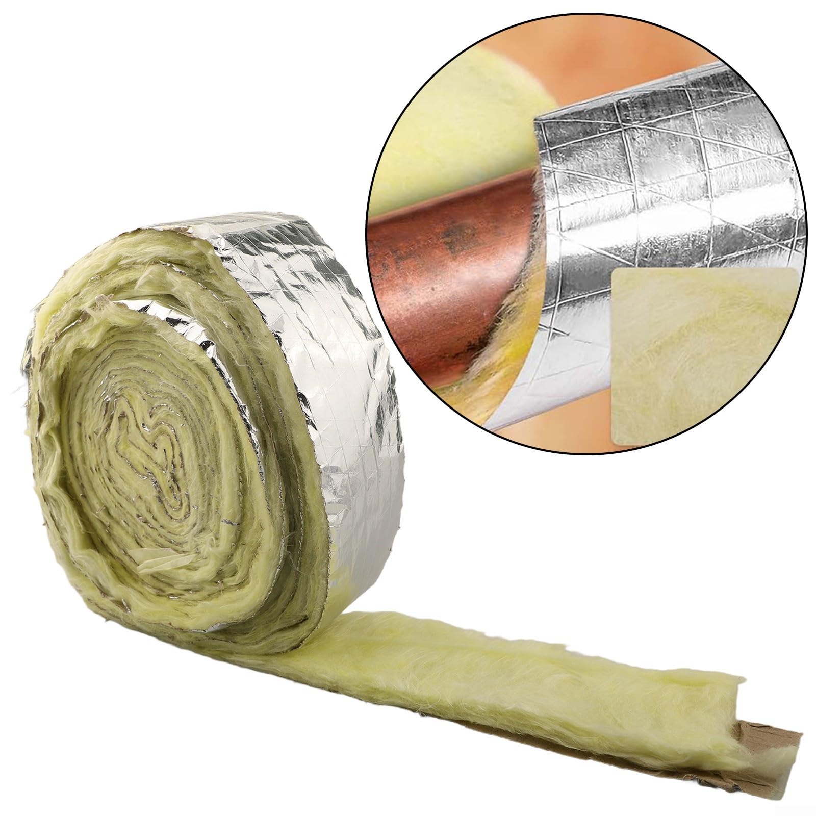 Rouleau de laine de verre en fibre de verre pour isolation thermique, isolation phonique, 10 m