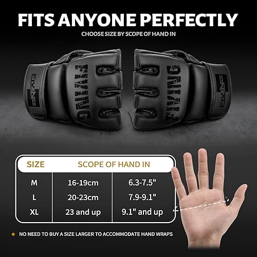 Miniatura 2 de FIVING Guantes MMA para hombres y mujeres, guantes de boxeo para saco de boxeo, sparring, entrenamiento, muay thai, artes marciales, guantes de